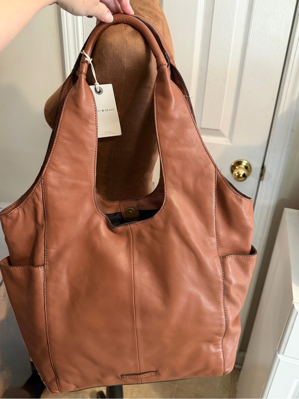 Lucky Brand NWT Leather Tote Bag in Saddle Brown